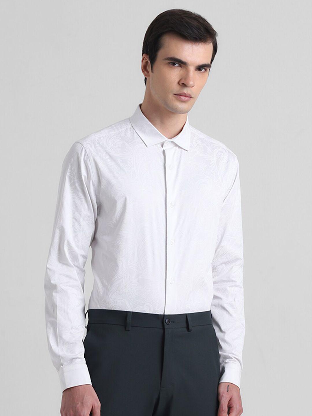 jack & jones slim fit ethnic motifs printed cotton casual shirt