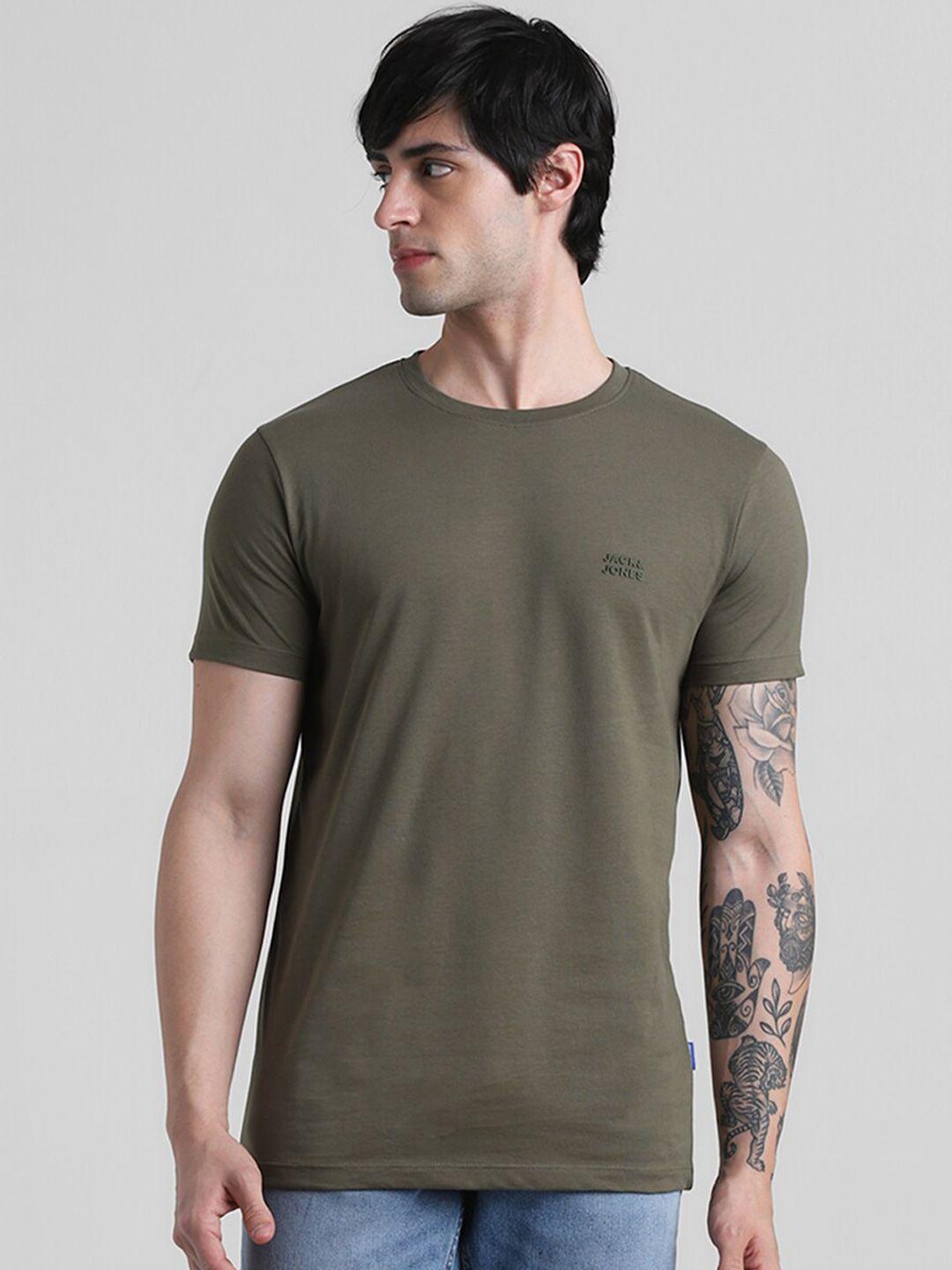 jack & jones slim fit round neck cotton t-shirt