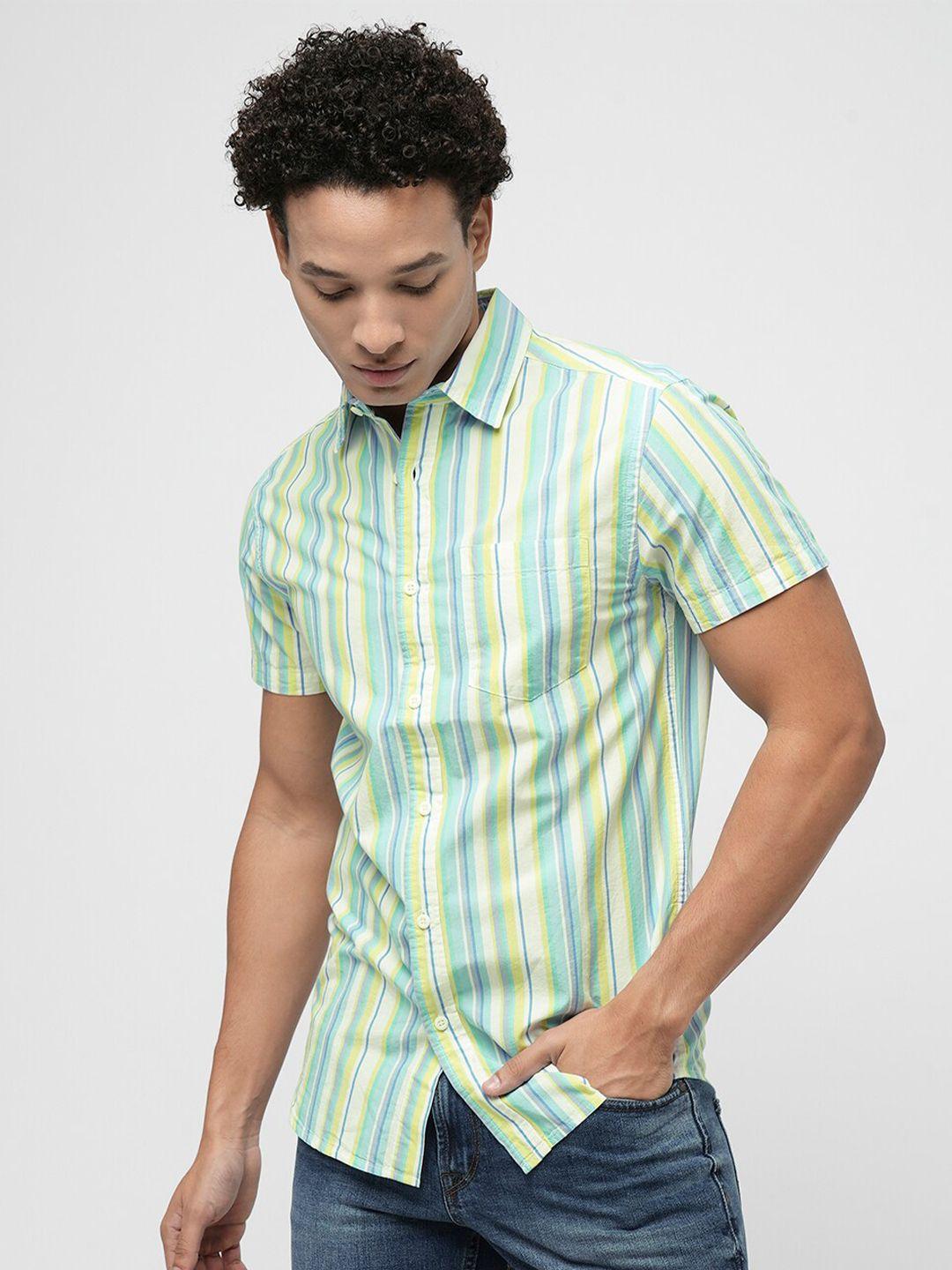 jack & jones slim fit striped pure cotton casual shirt