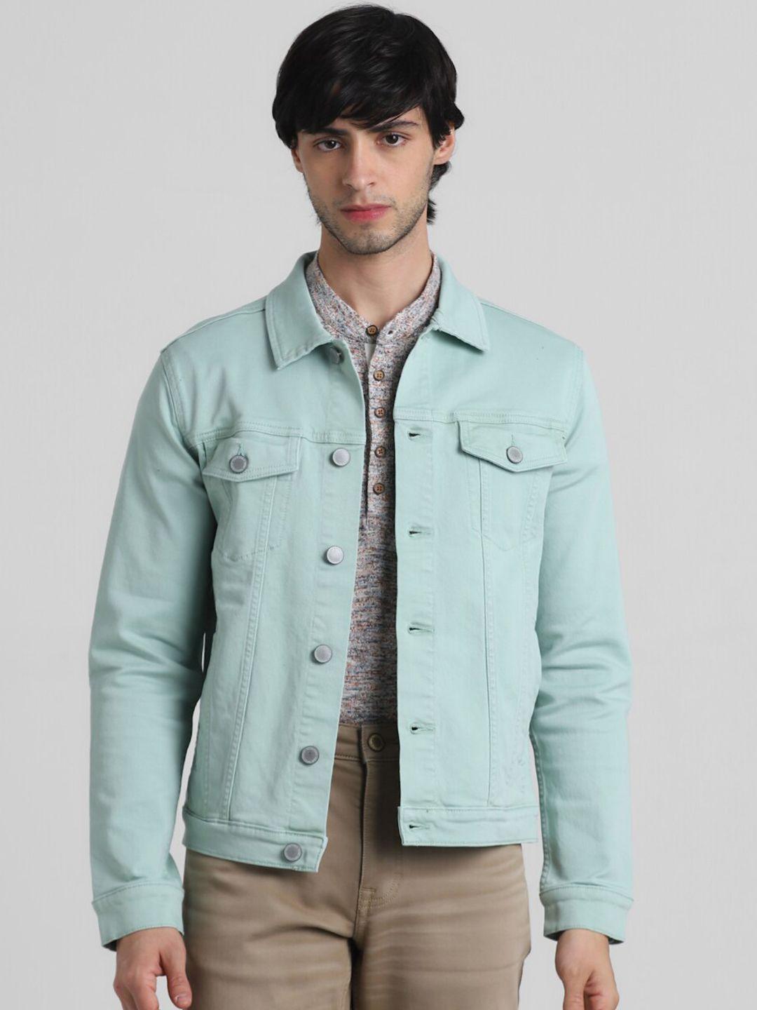 jack & jones spread collar cotton washed denim jacket