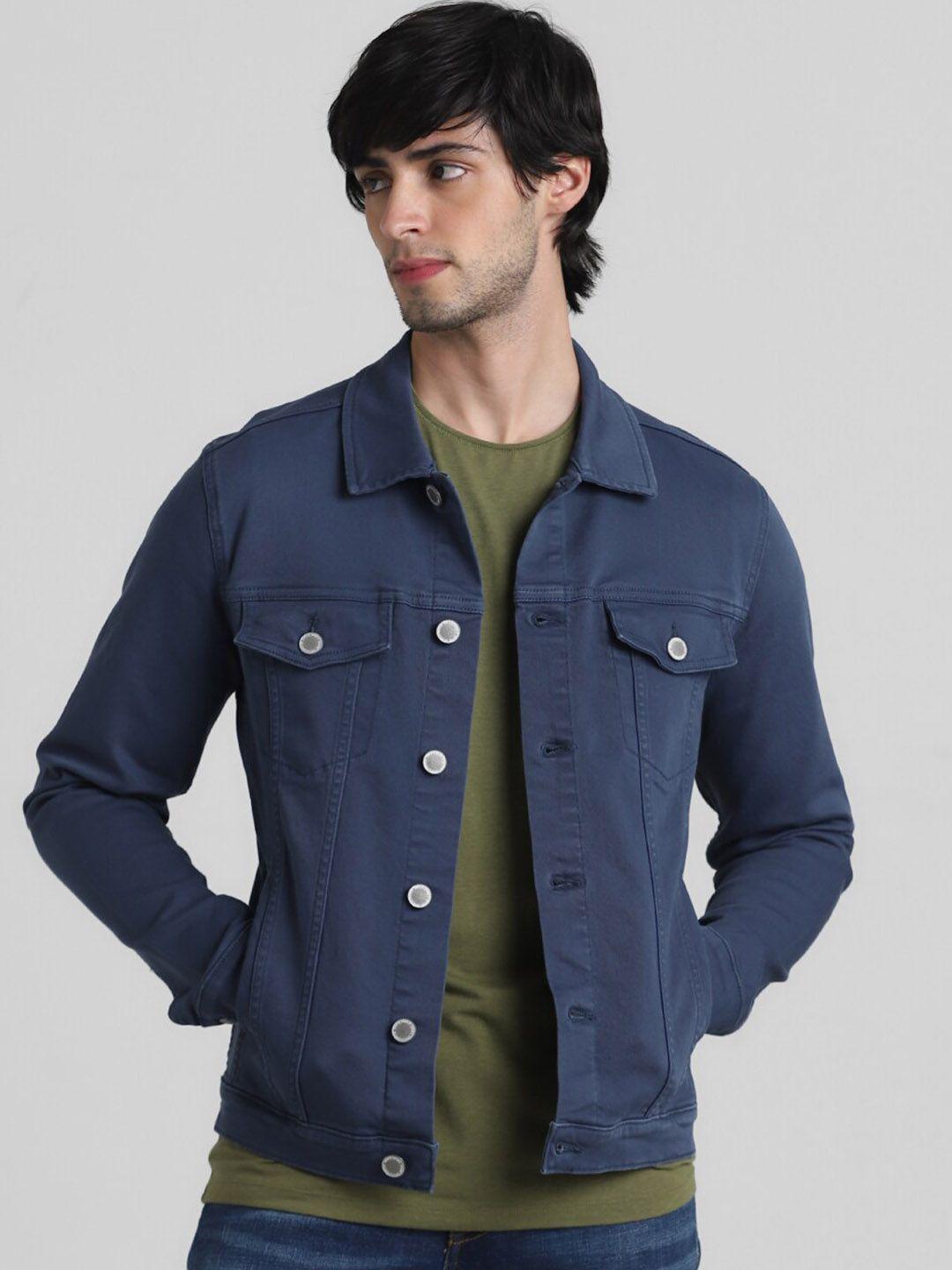 jack & jones spread collar denim jacket