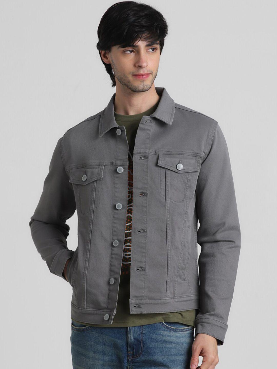 jack & jones spread collar denim jacket