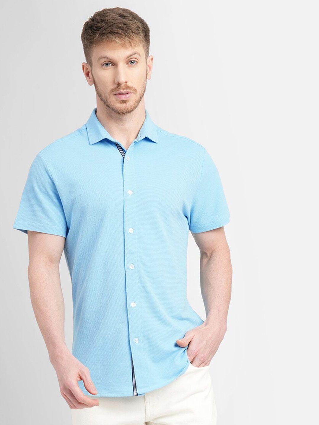 jack & jones spread collar slim fit cotton casual shirt