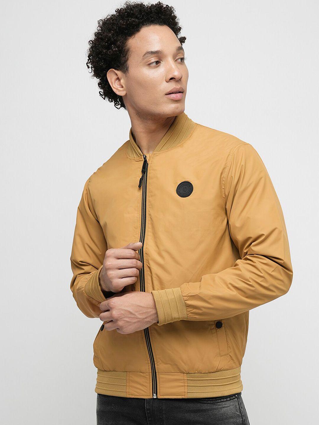 jack & jones stand collar bomber jacket with zip detail