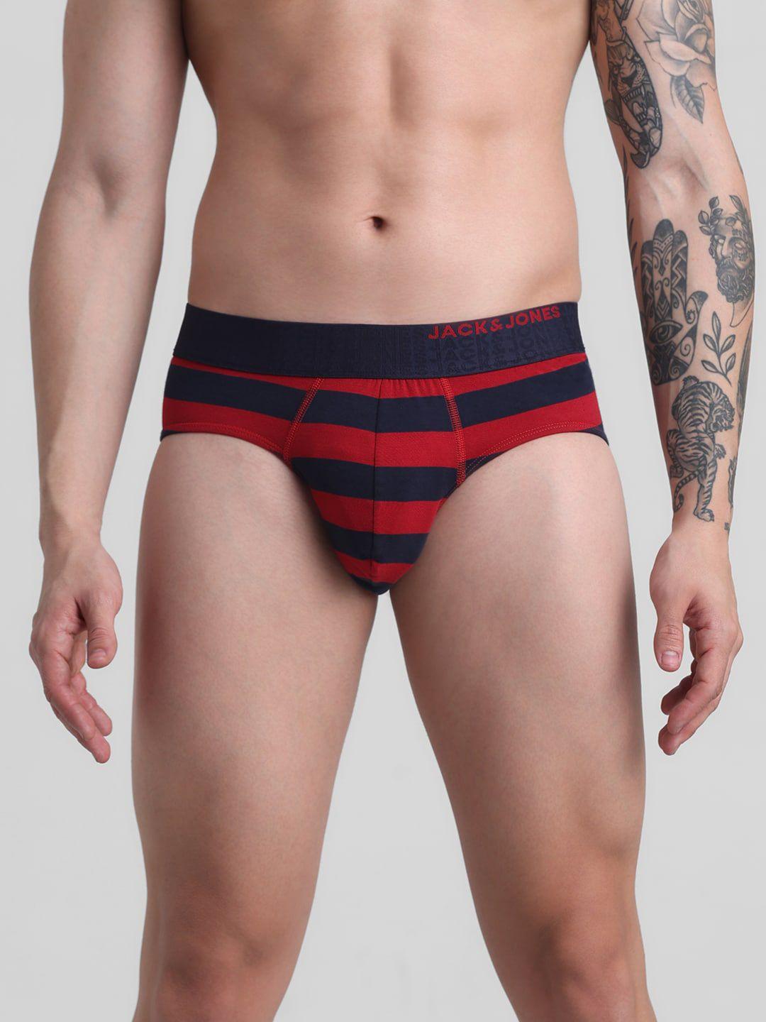 jack & jones striped low-rise cotton briefs 1537351001