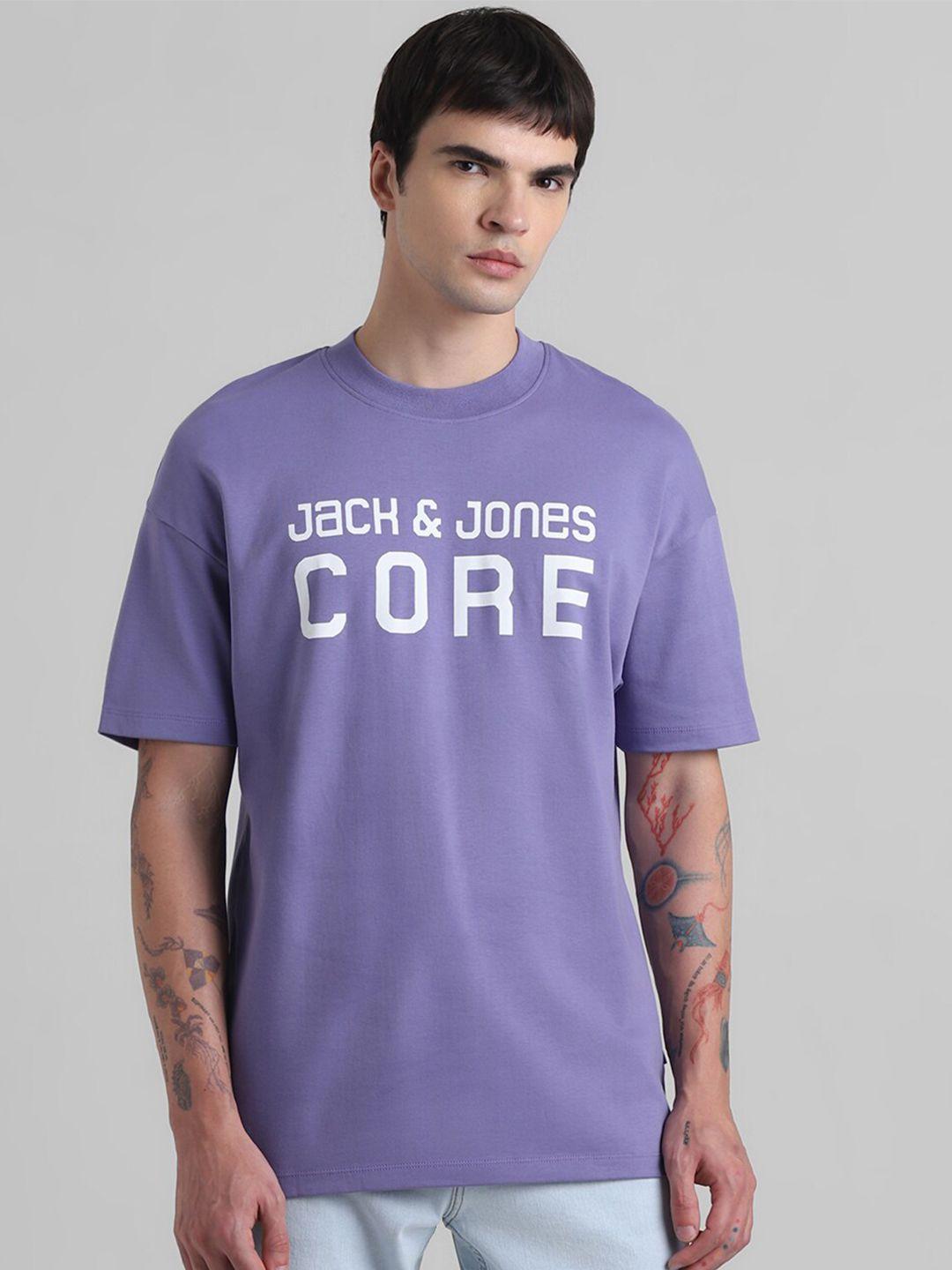 jack & jones typography printed pure cotton t-shirt
