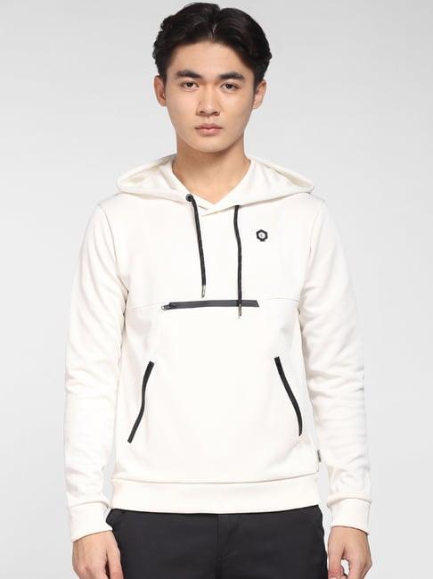 jack & jones white regular fit hooded sweatshirt