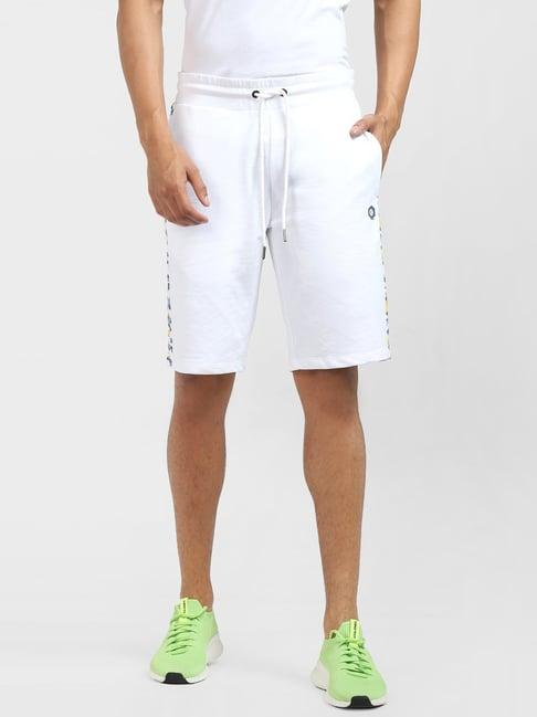 jack & jones white regular fit printed shorts