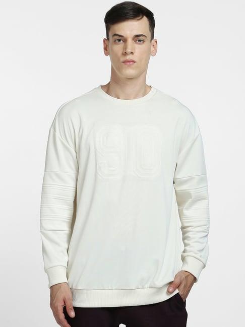 jack & jones white round neck sweatshirt