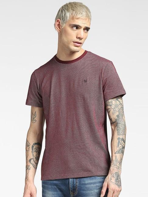 jack & jones wine short sleeves cotton t-shirt