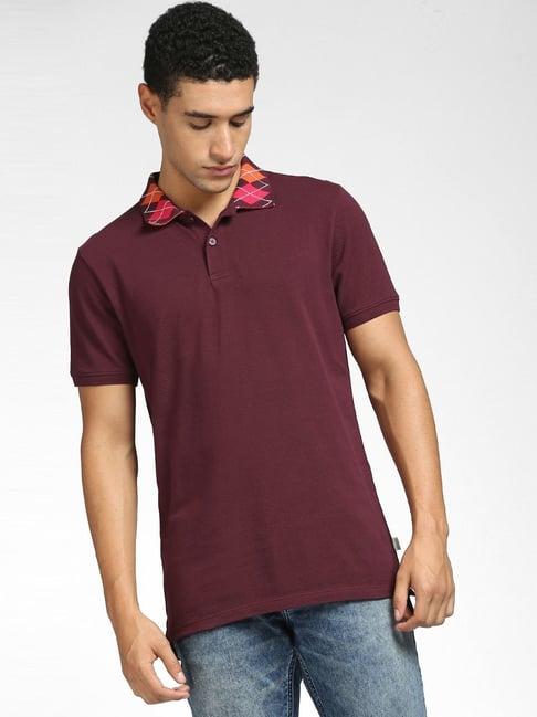 jack & jones winetasting cotton slim fit polo t-shirt