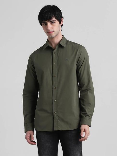 jack & jones winter moss cotton slim fit shirt