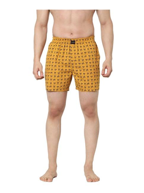 jack & jones yellow printed boxers