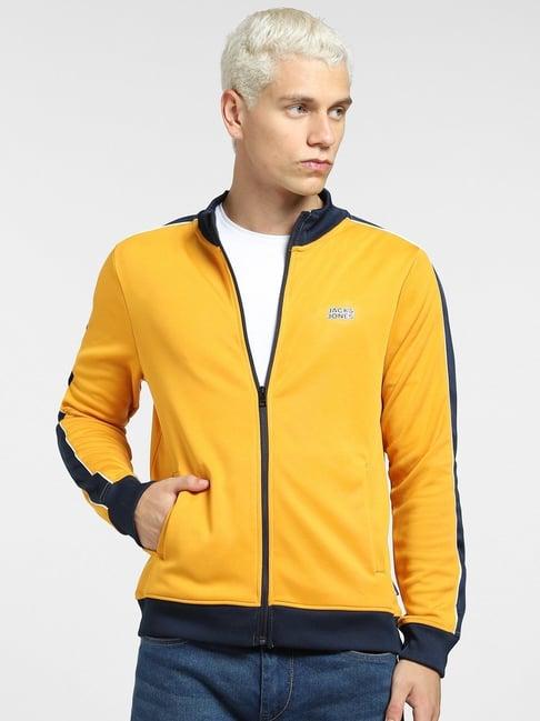 jack & jones yellow regular fit striped jacket