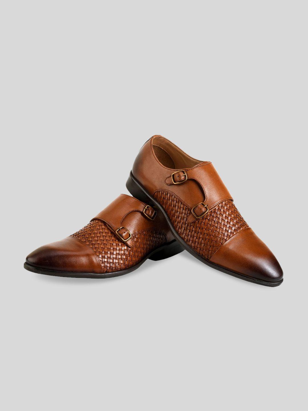 jack rebel men trendy textured formal monk shoes