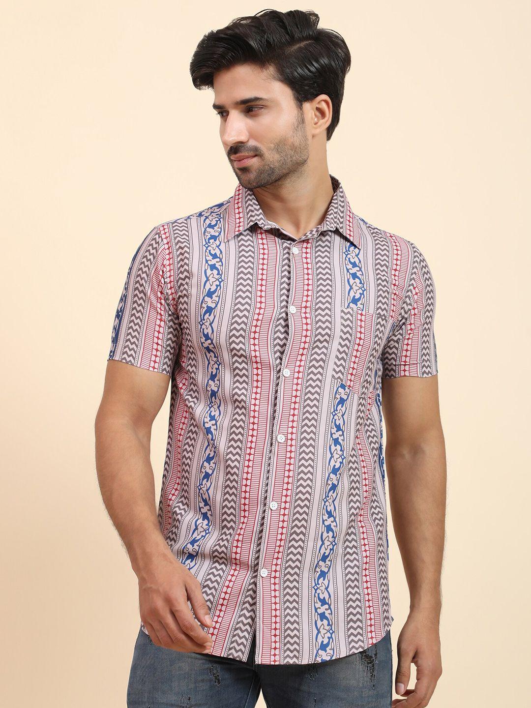 jackdanza geometric printed relaxed regular fit opaque casual shirt