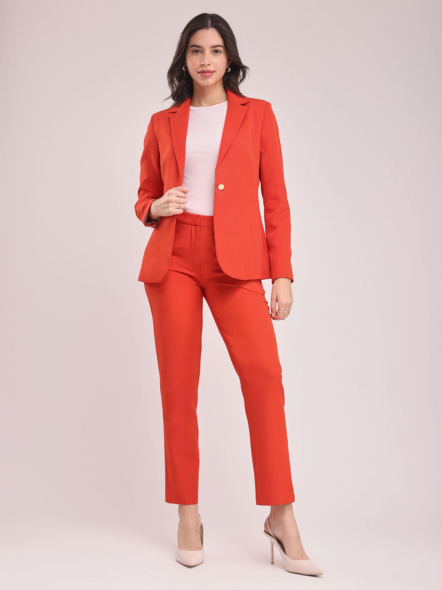 jacket and trousers co-ord - vermilion (set of 2)