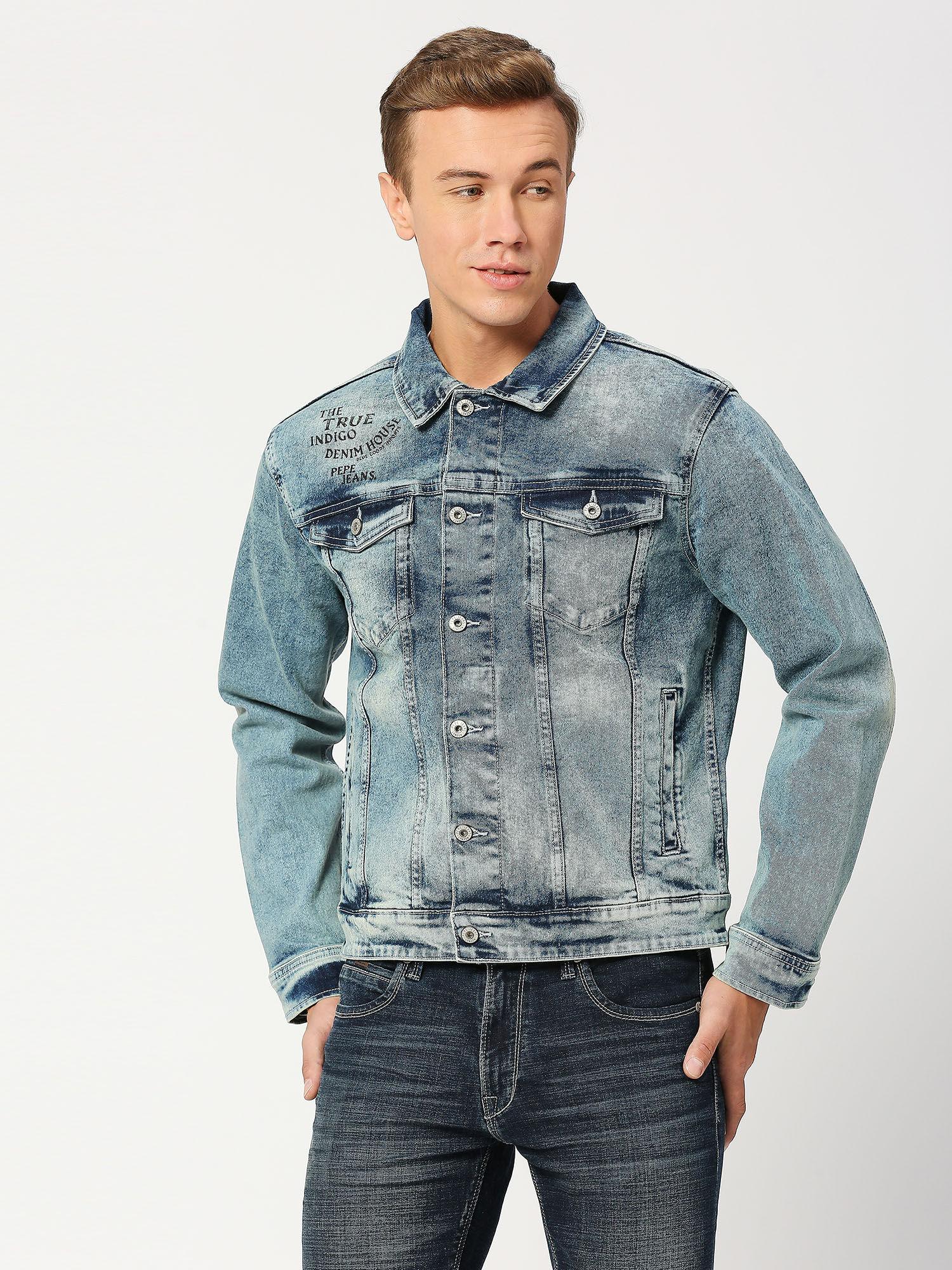 jacket regular fit front pocket trucker jacket