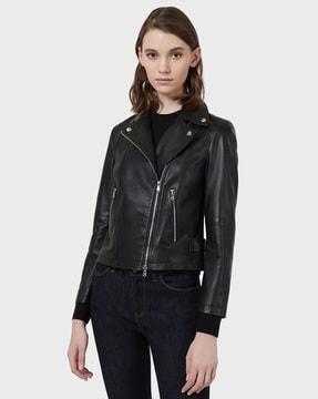 jacket with contrast front zipper