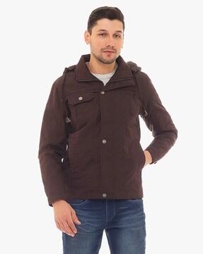 jacket with detachable hood