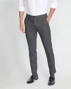 jackson checked super slim fit flat-front trousers