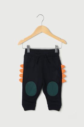 jacquard acrylic regular fit infant boys pants - navy