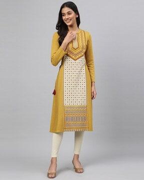 jacquard a-line kurta