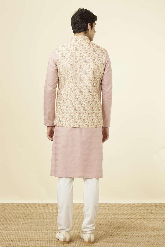 jacquard art silk regular fit mens nehru jacket