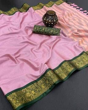 jacquard saree with zari border