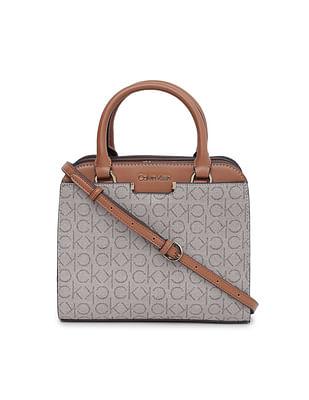 jacquard satchel handbag