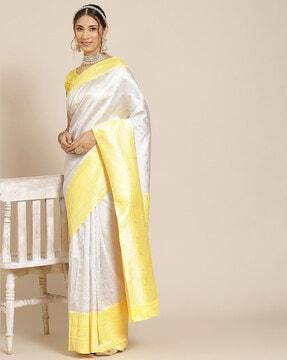 jacquard silk saree with blouse piece