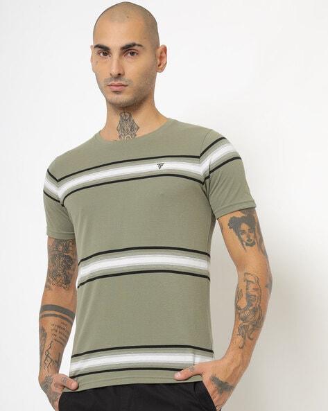 jacquard striped crew-neck t-shirt