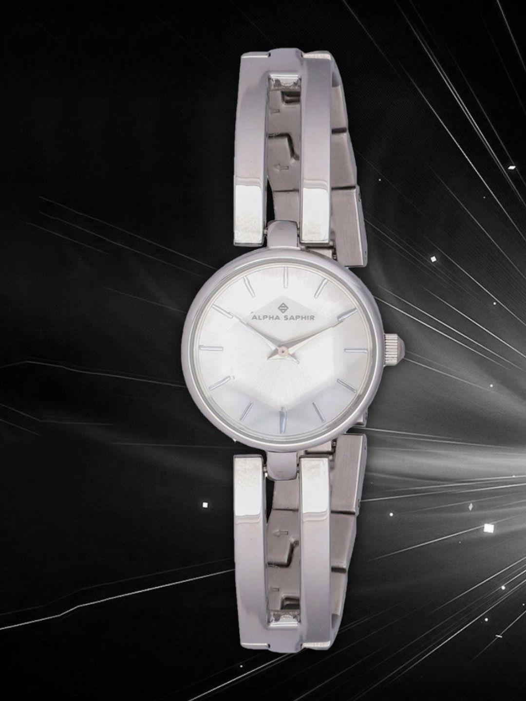 jacques lemans women silver-toned dial & silver toned stainless steel bracelet style straps analogue watch