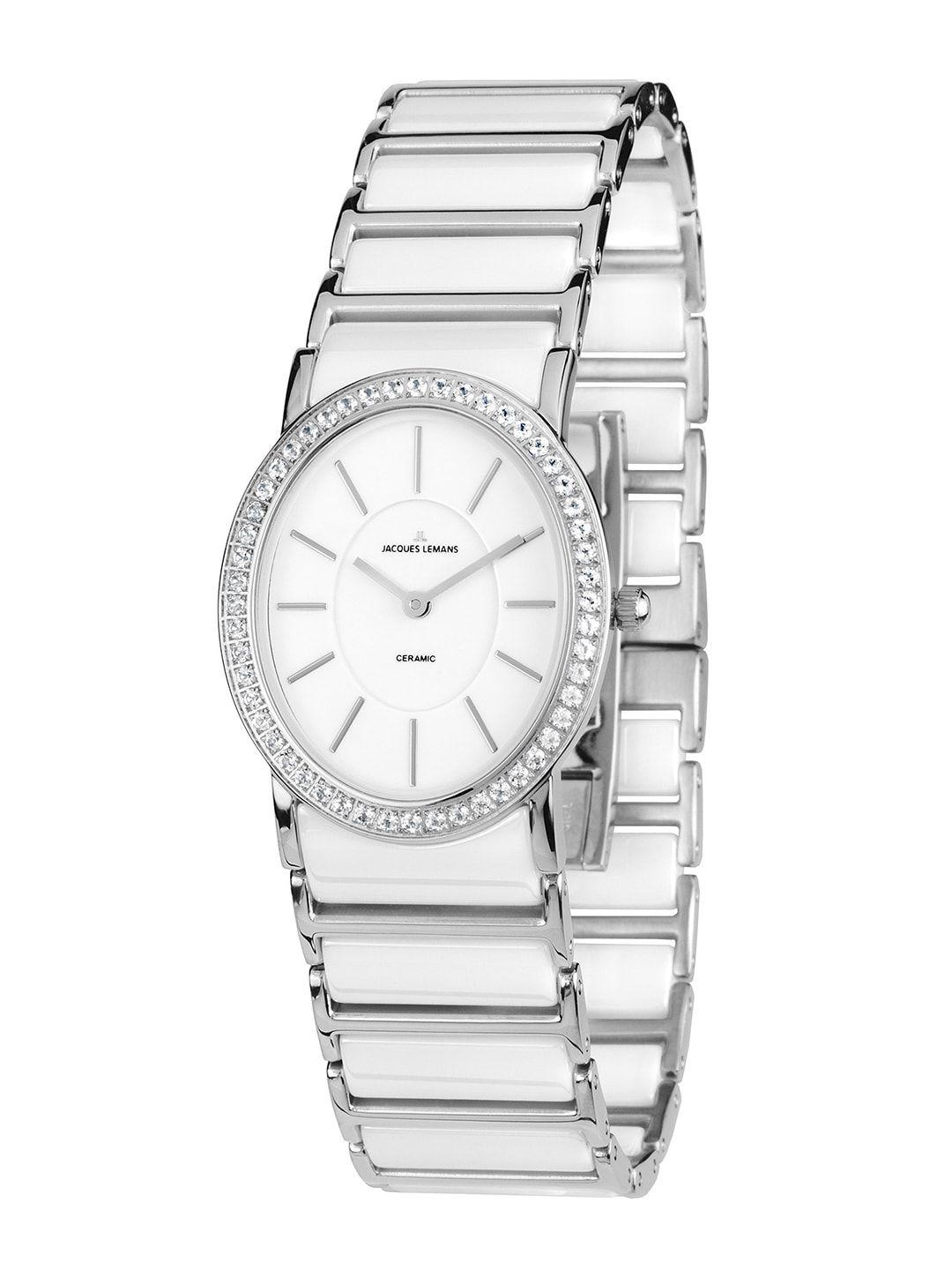 jacques lemans women white analogue watch 1-1819b