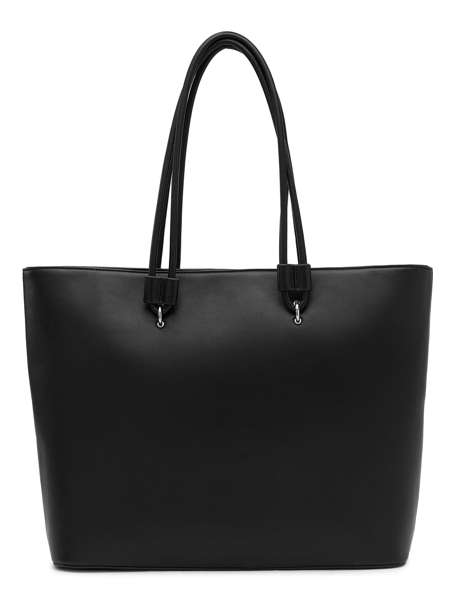 jada solid tote bag for women - black