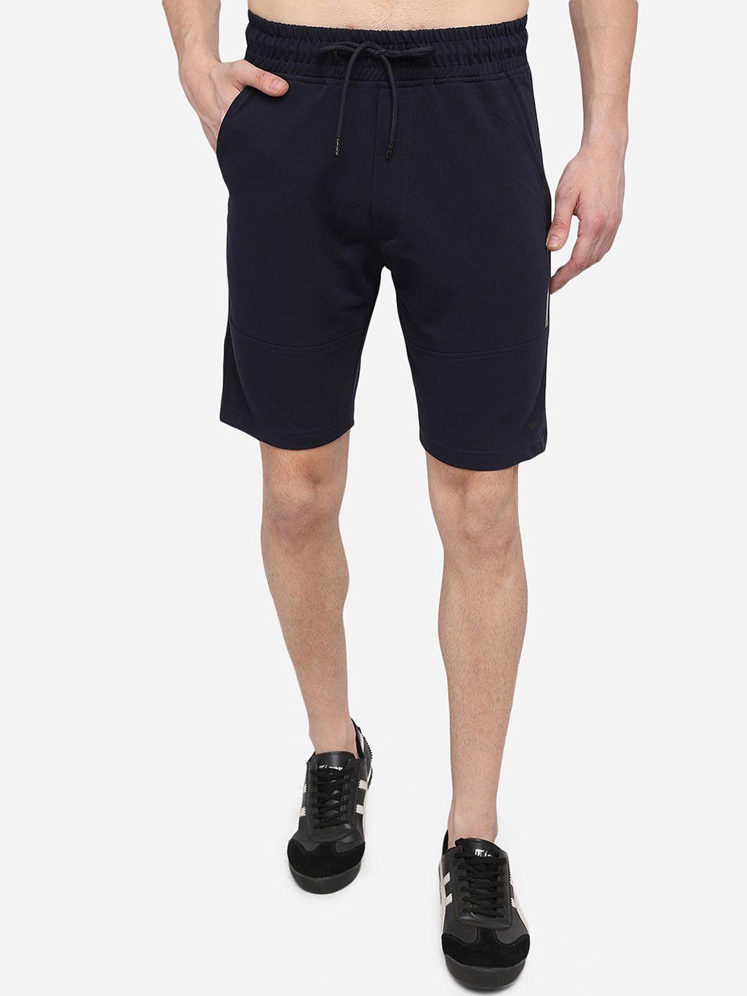jade blue men navy blue slim fit mid-rise regular shorts