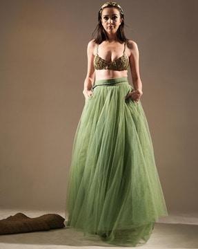 jade net a-line skirt