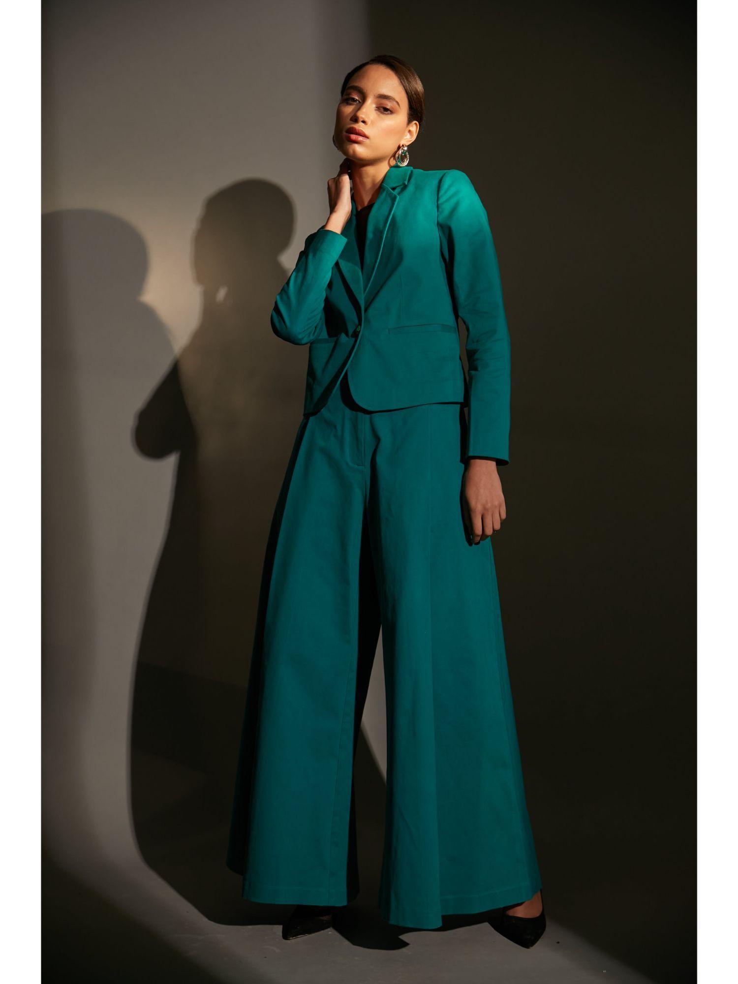 jade blazer and palazzo pants (set of 2)