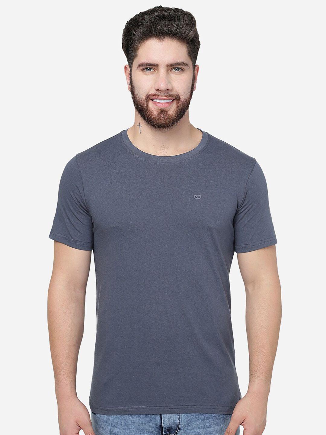 jade blue cotton slim fit t-shirt