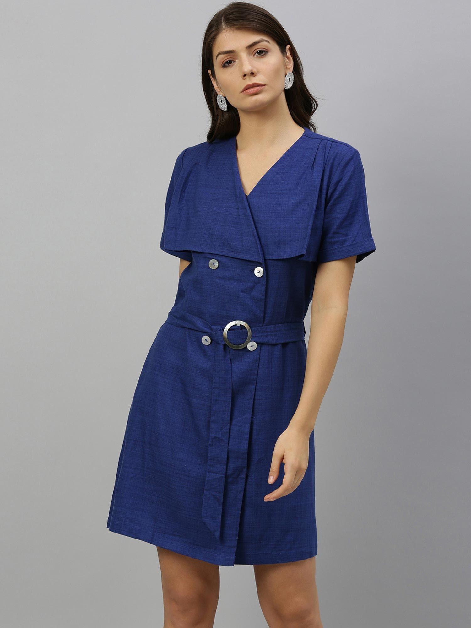 jade blue dress with belt