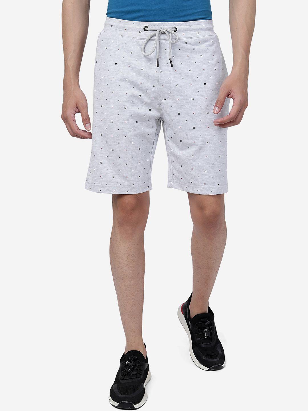 jade blue men conversational printed cotton sports shorts