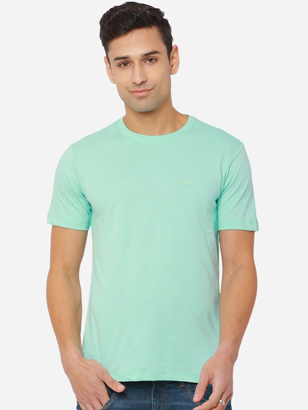jade blue men green slim fit t-shirt