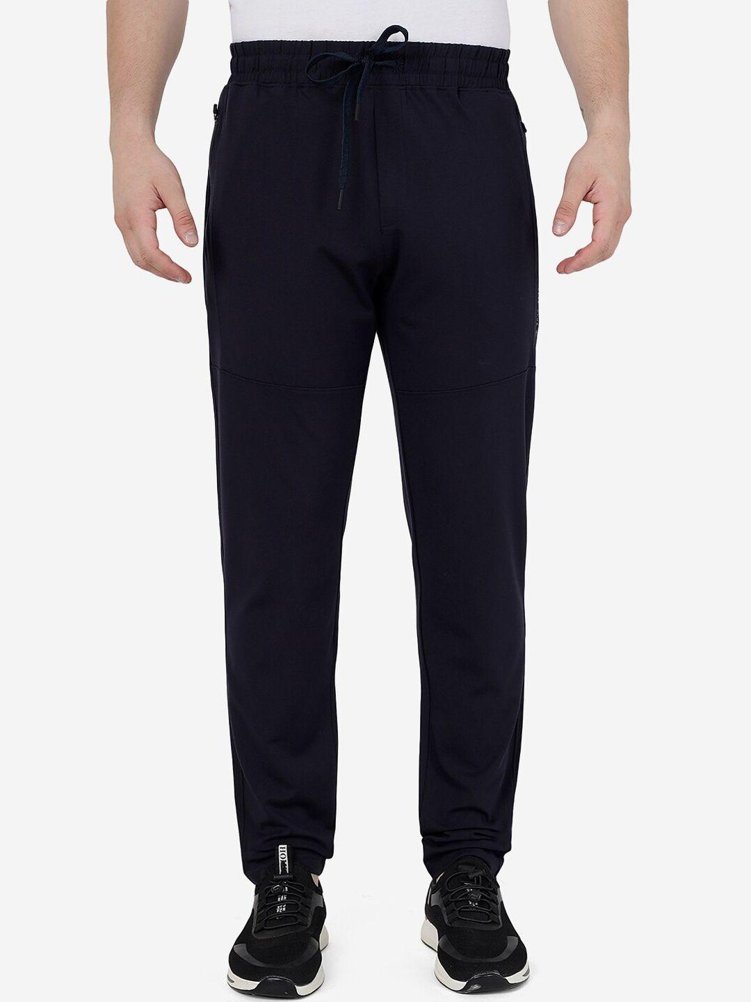 jade blue men mid-rise slim fit lycra track pants