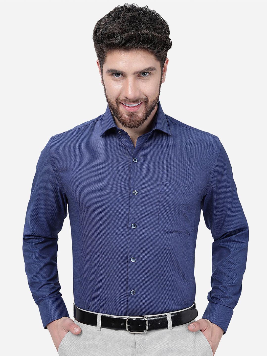 jade blue regular fit pure cotton formal shirt