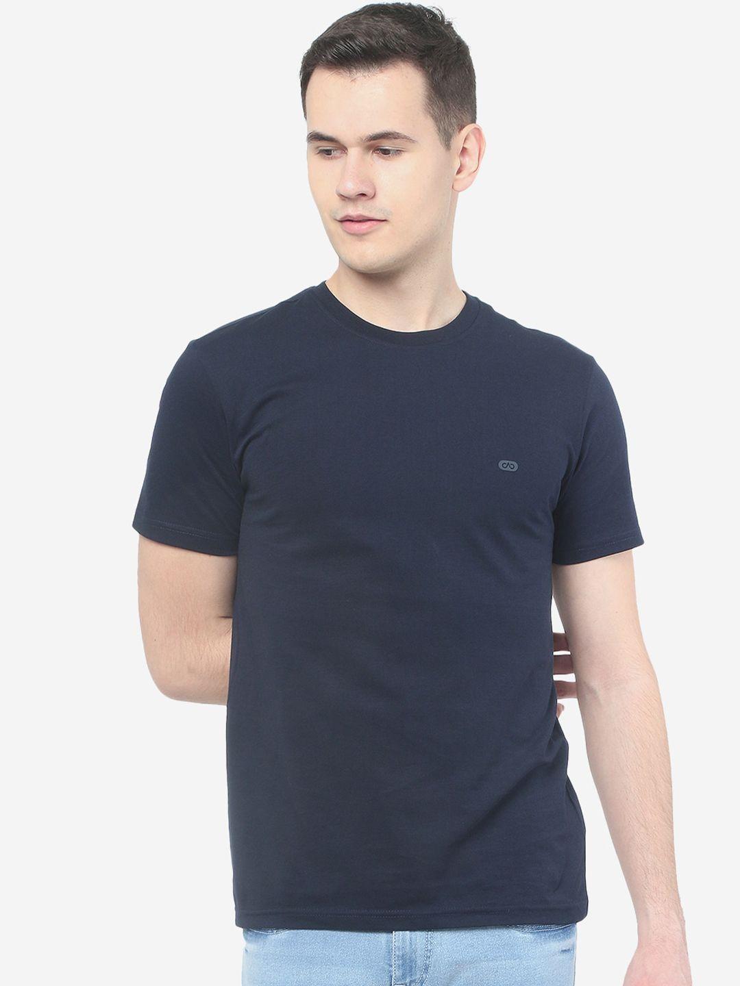jade blue round neck slim fit cotton t-shirt