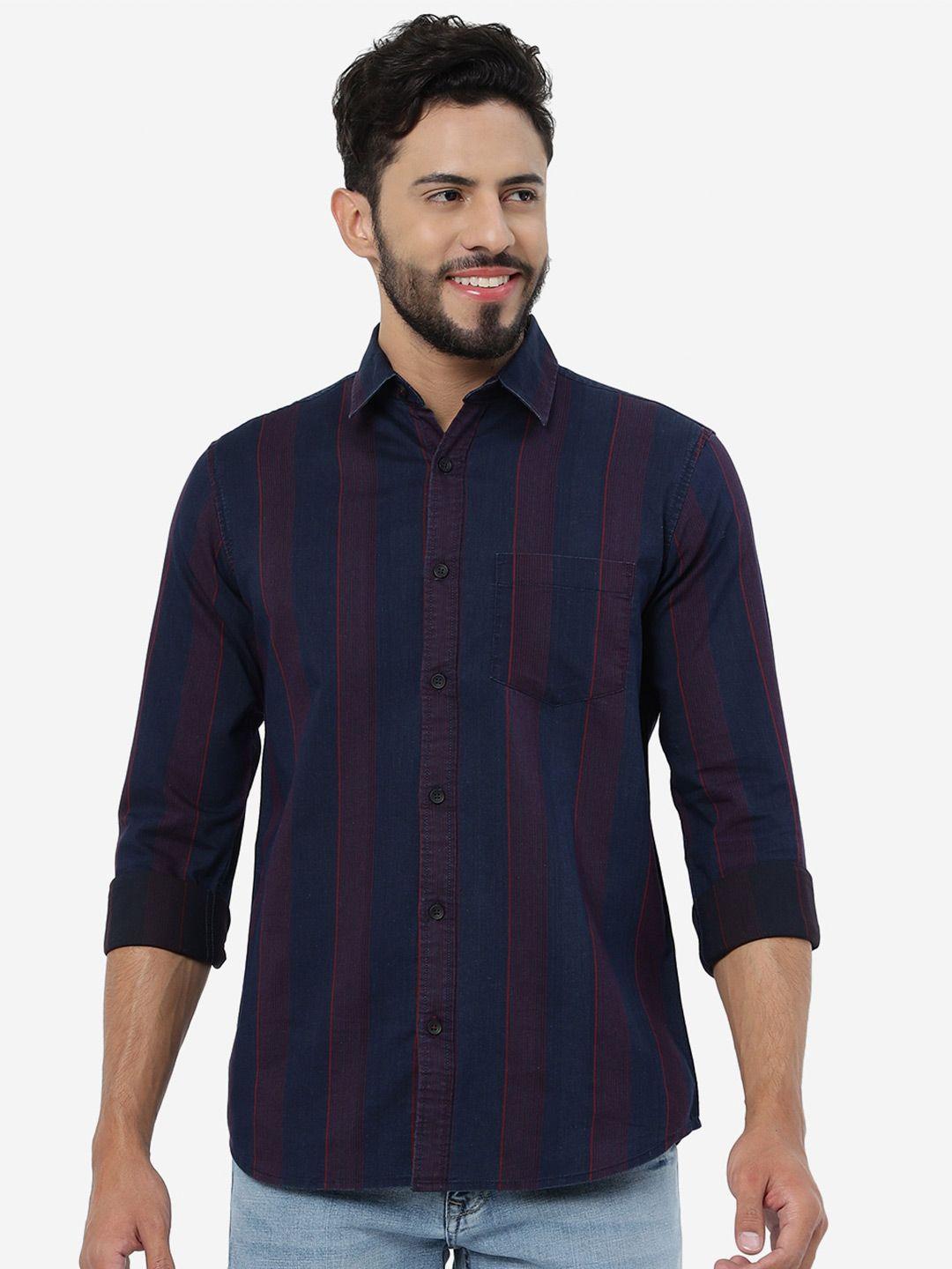 jade blue slim fit checked cotton casual shirt