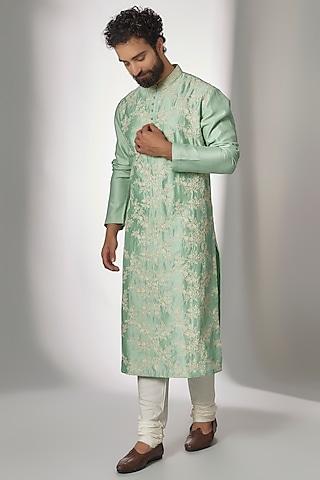 jade mist  embroidered kurta set