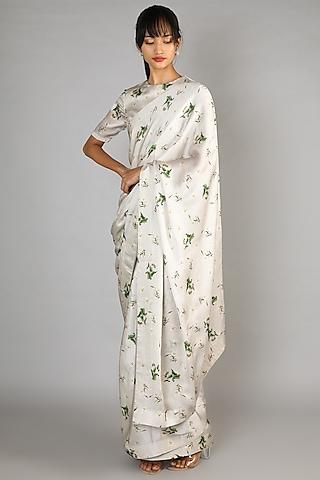 jade modal satin & shantoon digital printed saree set