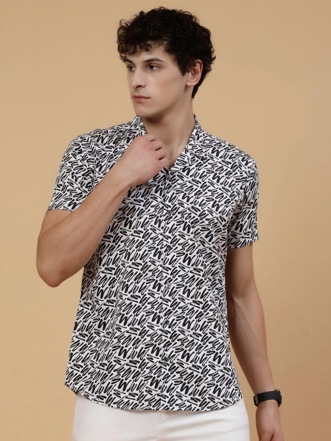 jadeberry standard abstract printed cotton casual shirt