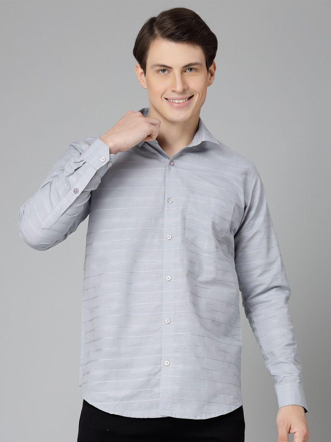jadeberry standard horizontal striped spread collar cotton casual shirt